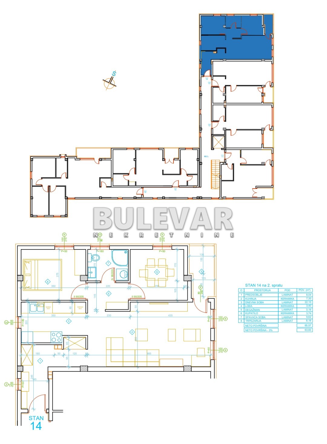 Jednosoban stan, 65.57 m2, Palilula, Mokranjčeva ID: p-012613 7