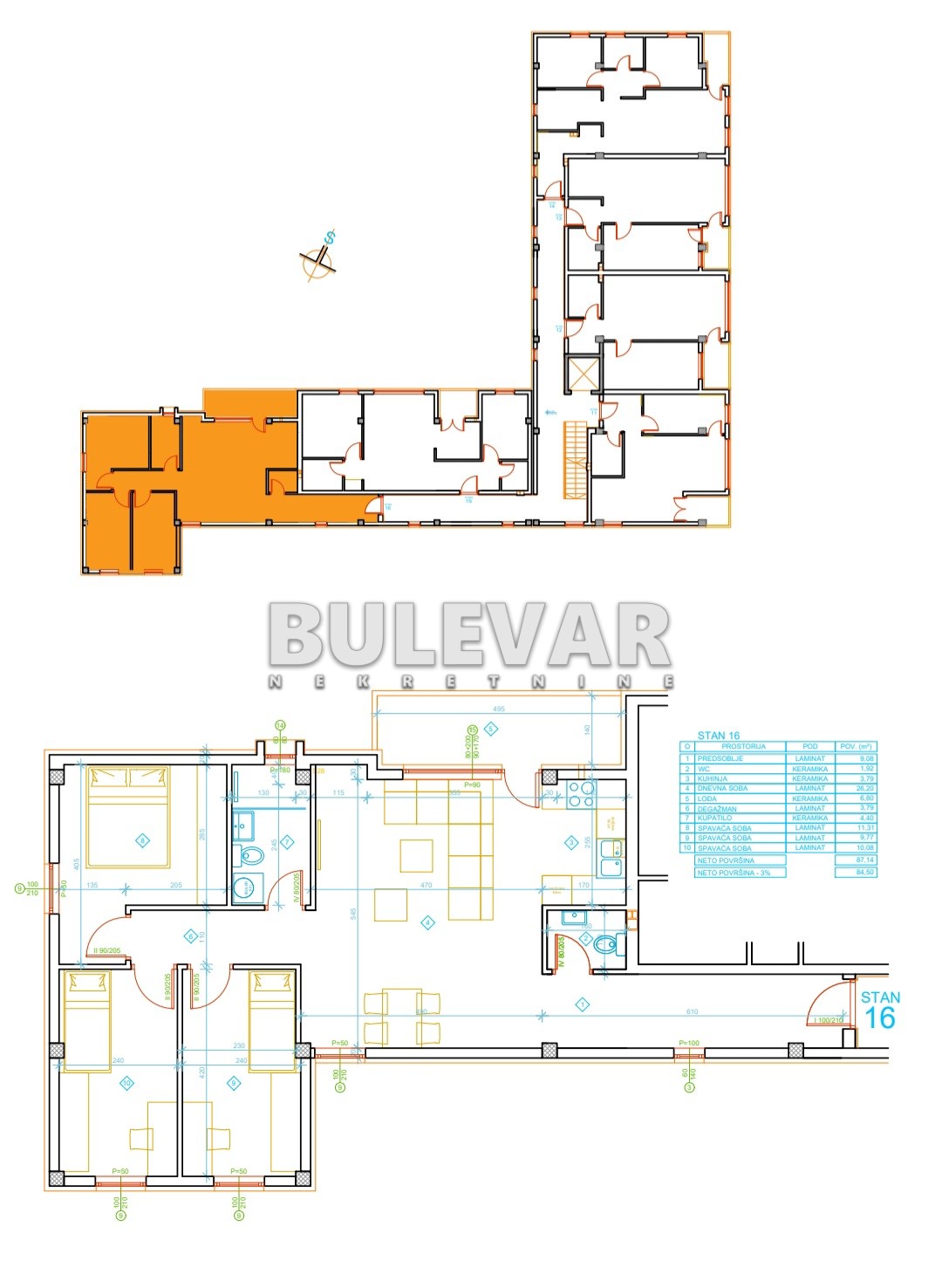 Trosoban stan, 87.14 m2, Palilula, Mokranjčeva ID: p-012614 5