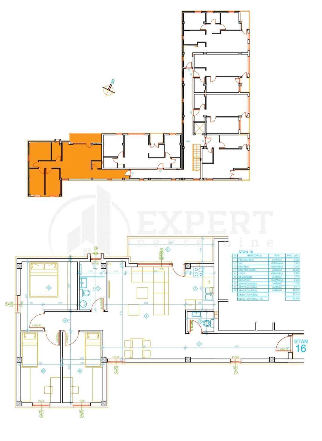 Trosoban stan, 87.14 m2, Palilula, Mokranjčeva ID: p-012614 5