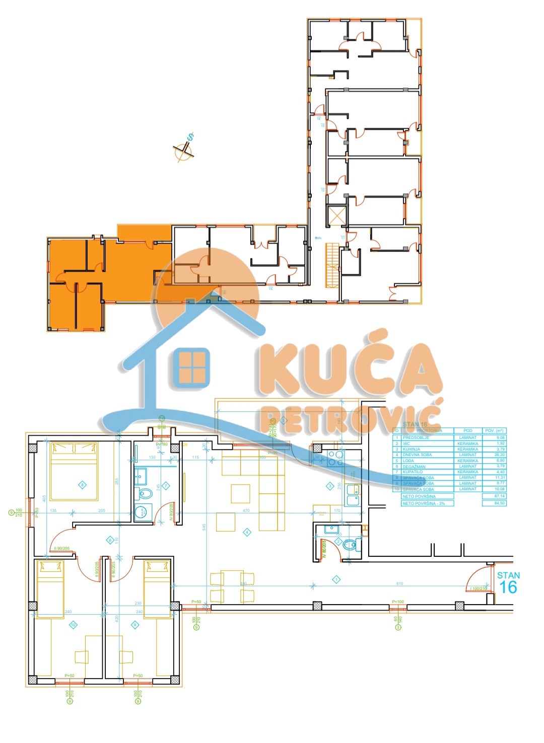 Trosoban stan, 87.14 m2, Palilula, Mokranjčeva ID: p-012614 5