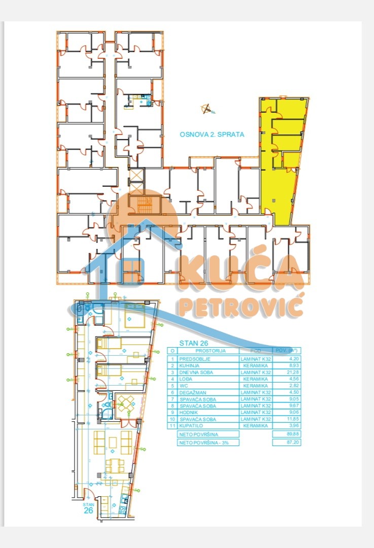 Trosoban stan, 89.88 m2, Palilula, Mokranjčeva ID: p-012618 7