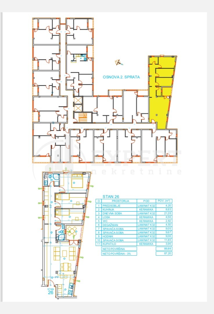 Trosoban stan, 89.88 m2, Palilula, Mokranjčeva ID: p-012618 7