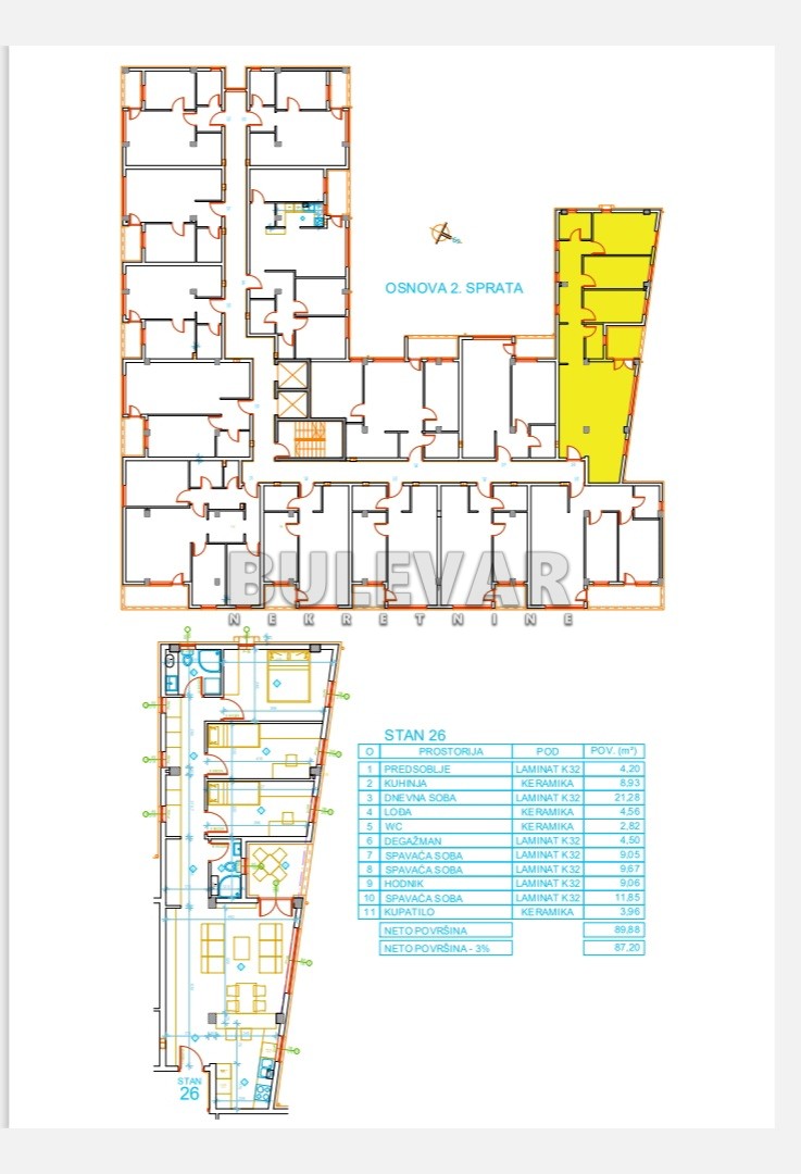 Trosoban stan, 89.88 m2, Palilula, Mokranjčeva ID: p-012618 7