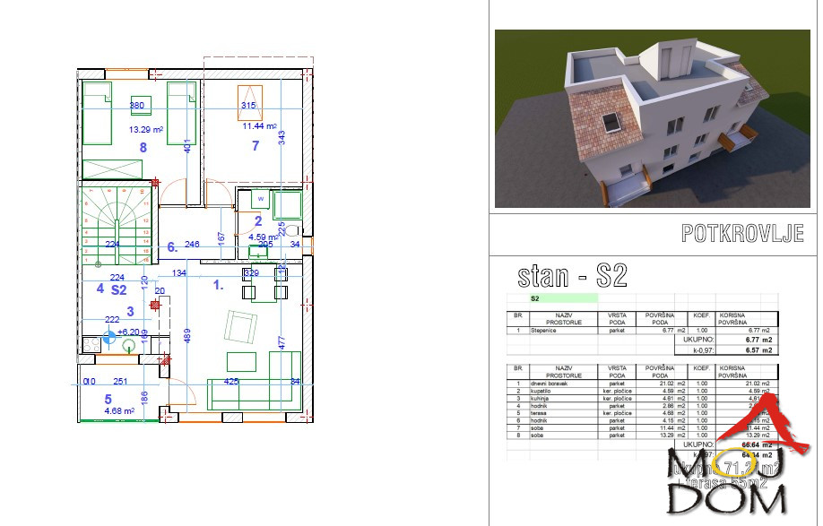 Stan,VETERNIK,VETERNIK,kv: 71, € 132750, ID: 1029403 1