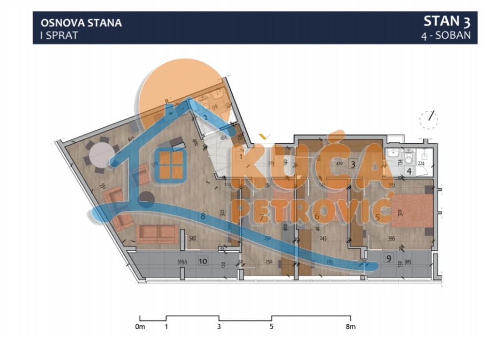 četvorosoban stan, 104.16 m2, Centar, Prvomajska ID: p-012969 4