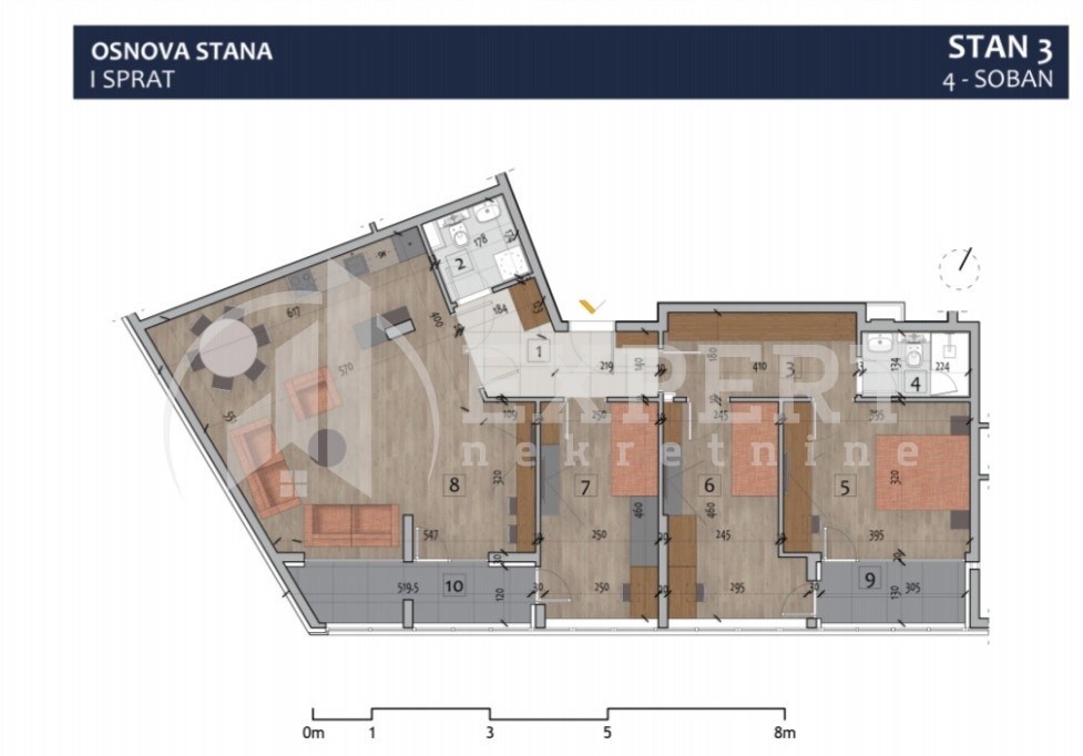 četvorosoban stan, 104.16 m2, Centar, Prvomajska ID: p-012969 4