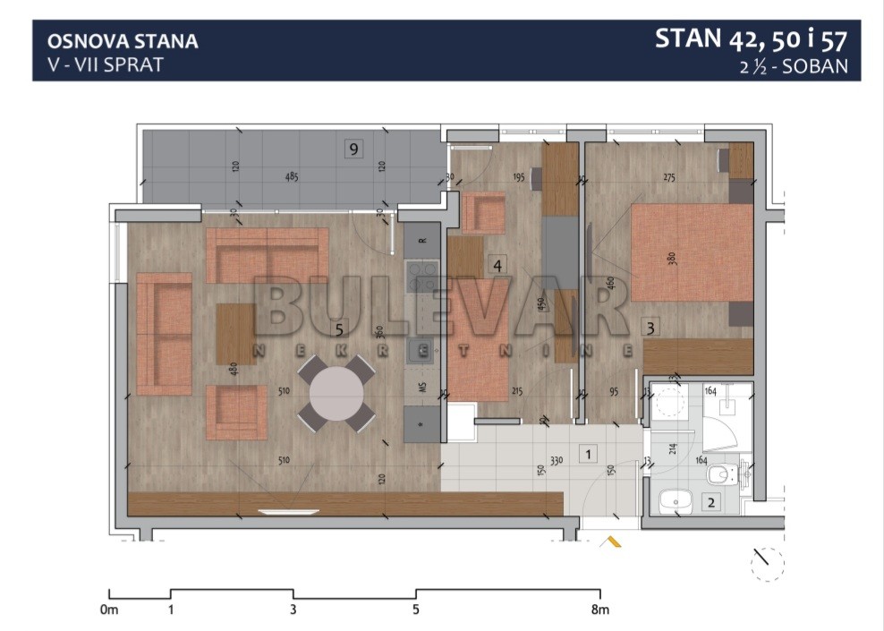 Dvosoban stan, 59.31 m2, Centar, Prvomajska ID: p-012984 3
