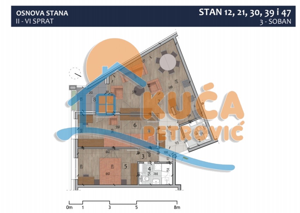 Trosoban stan, 70.19 m2, Centar, Prvomajska ID: p-012980 4