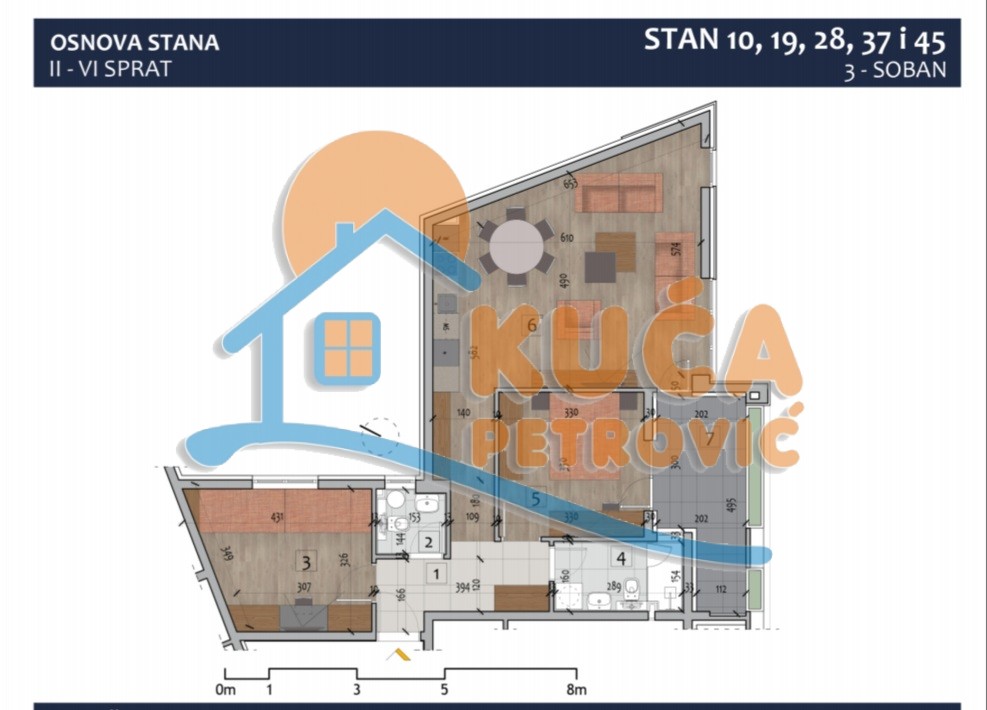 Trosoban stan, 78.19 m2, Centar, Prvomajska ID: p-012979 4