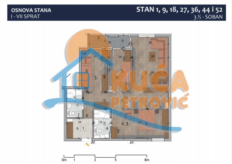 Trosoban stan, 82.76 m2, Centar, Prvomajska ID: p-012971 4