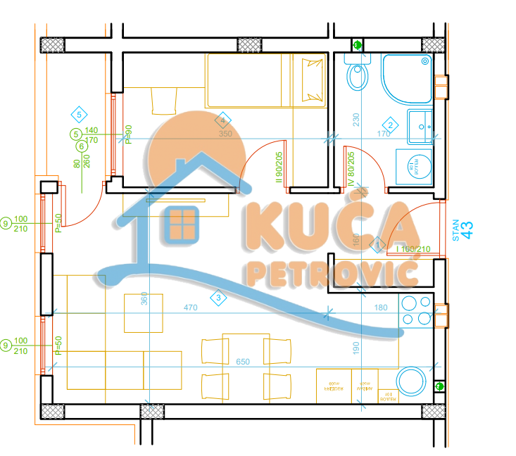 Jednosoban stan, 35.9 m2, Palilula, Zetska ID: p-012998 7