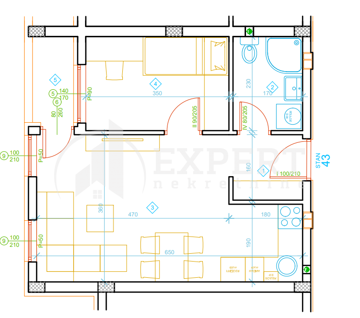 Jednosoban stan, 35.9 m2, Palilula, Zetska ID: p-012998 7