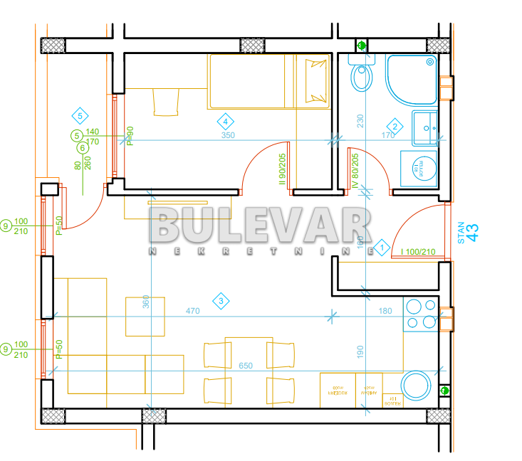 Jednosoban stan, 35.9 m2, Palilula, Zetska ID: p-012998 7