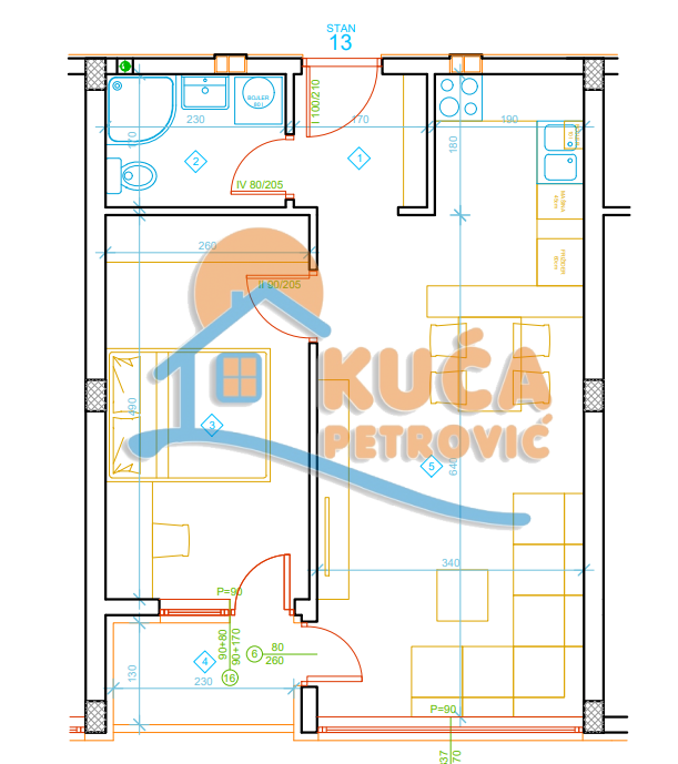 Jednosoban stan, 46.4 m2, Palilula, Zetska ID: p-012996 7