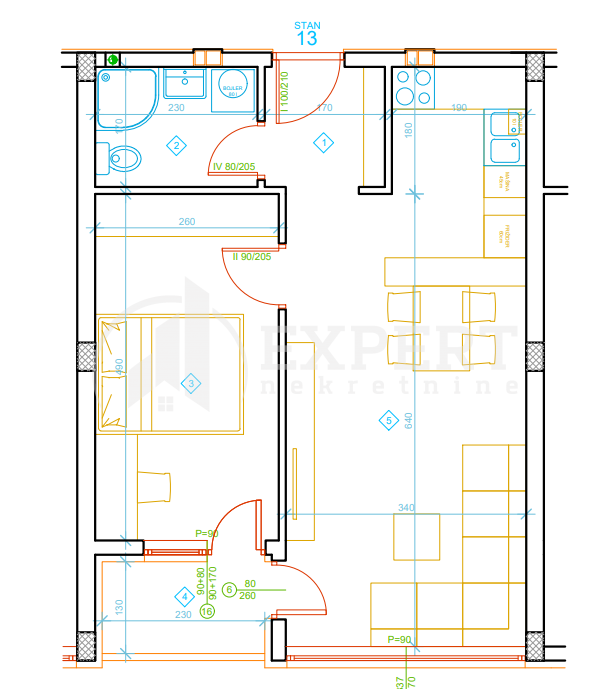 Jednosoban stan, 46.4 m2, Palilula, Zetska ID: p-012996 7
