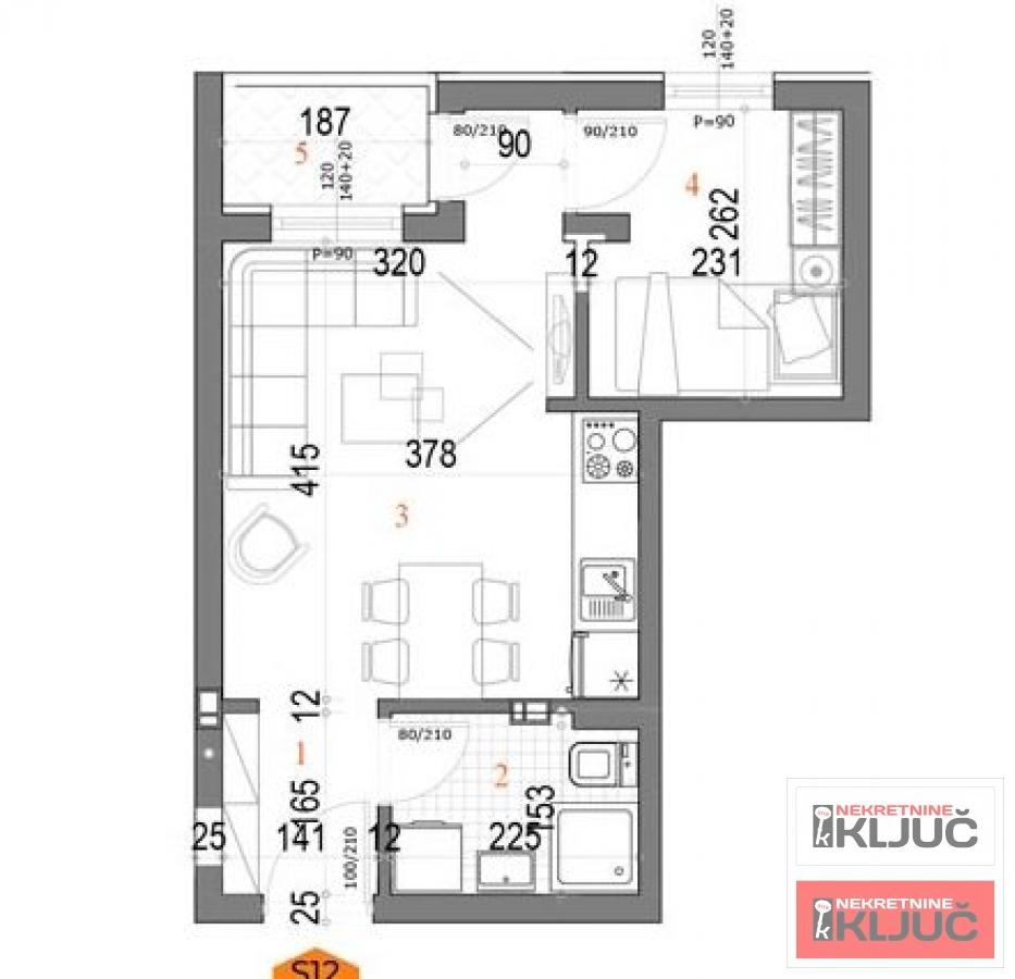 SOMBORSKI BULEVAR, 30m2, Jednoiposoban sa pdv 1