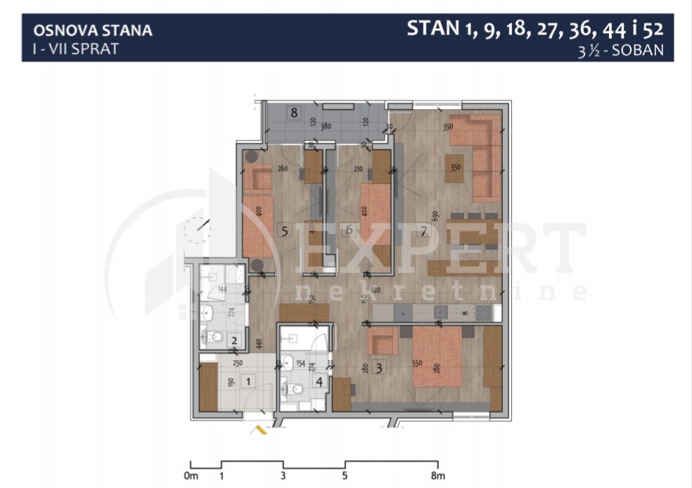 Trosoban stan, 82.76 m2, Centar, Prvomajska ID: p-012971 4