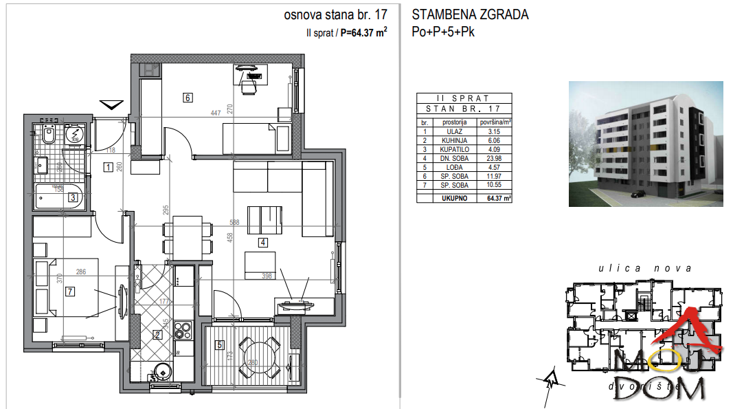 Stan,NOVI SAD,GRBAVICA,kv: 64, € 197750, ID: 1029518 1