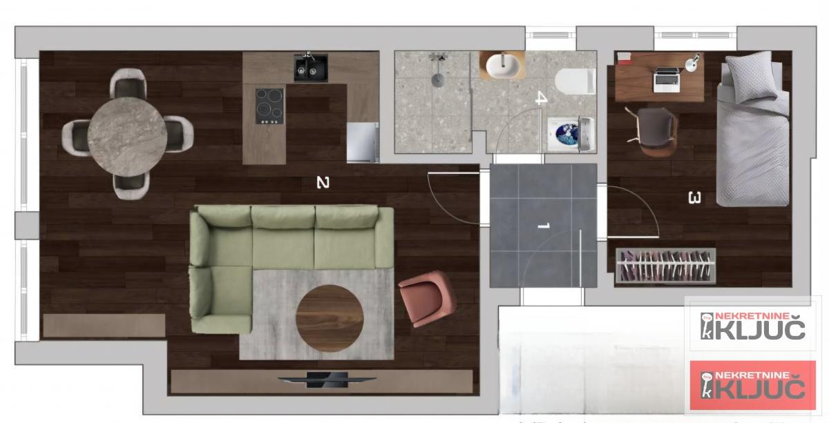 ADICE, 52m2, Dvosoban, Izgradnja 1