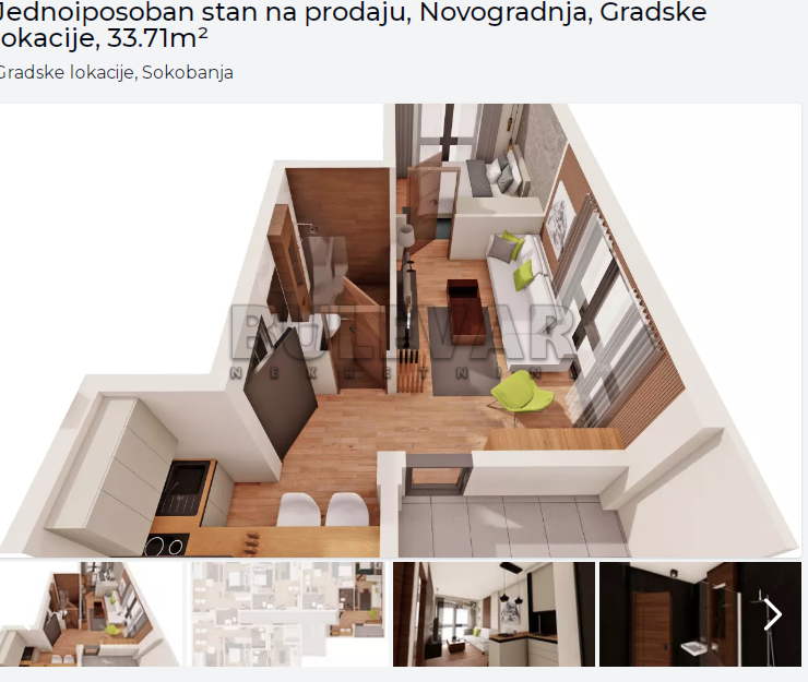 četvorosoban stan, 33.71 m2, Sokobanja ID: p-013163 4