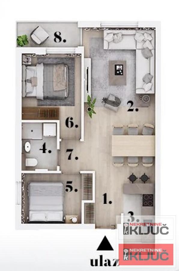 ADICE, 58m2, Trosoban sa pdv 2