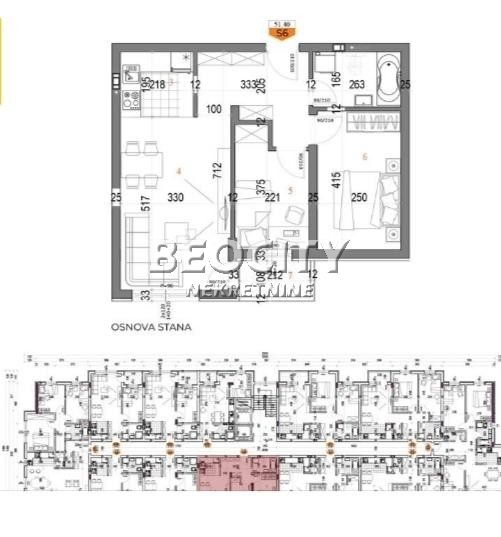 Trosoban stan, 53 m2, Telep, Futoški put ID: 116502 1