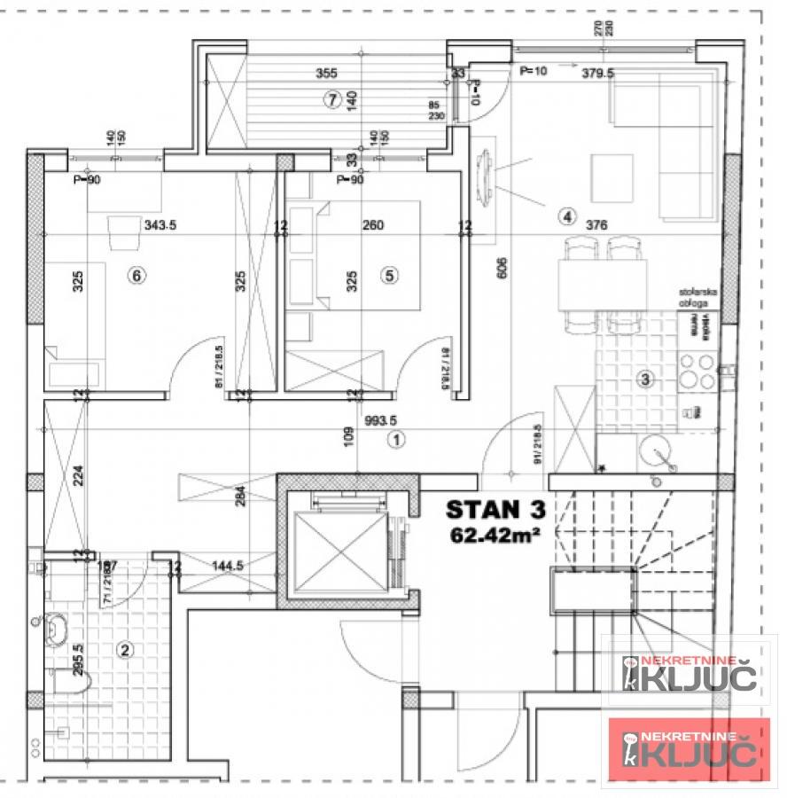 SOCIJALNO, 63m2, Dvoiposoban sa pdv 1