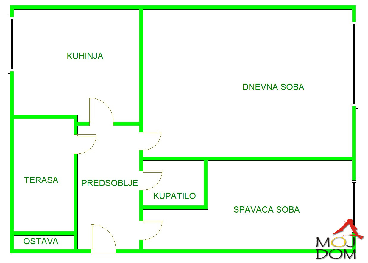 Stan,NOVI SAD,GRBAVICA,kv: 56, € 161500, ID: 1030015 15
