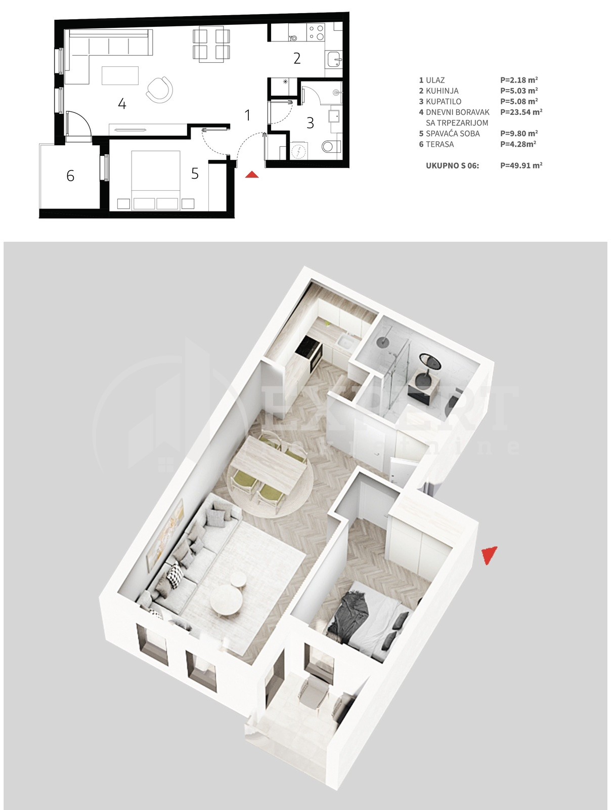 Jednosoban stan, 49.91 m2, Palilula, Mokranjčeva ID: p-013526 4
