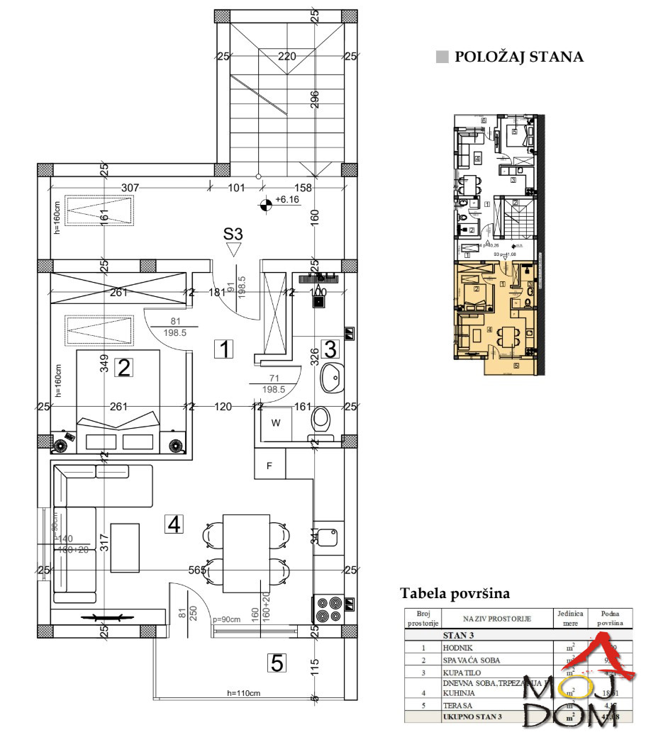 Stan,NOVI SAD,ADICE,kv: 41, € 80400, ID: 1030100 1