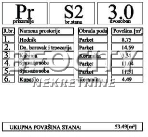 Trosoban stan, 53 m2, Nova Detelinara ID: 117007 3