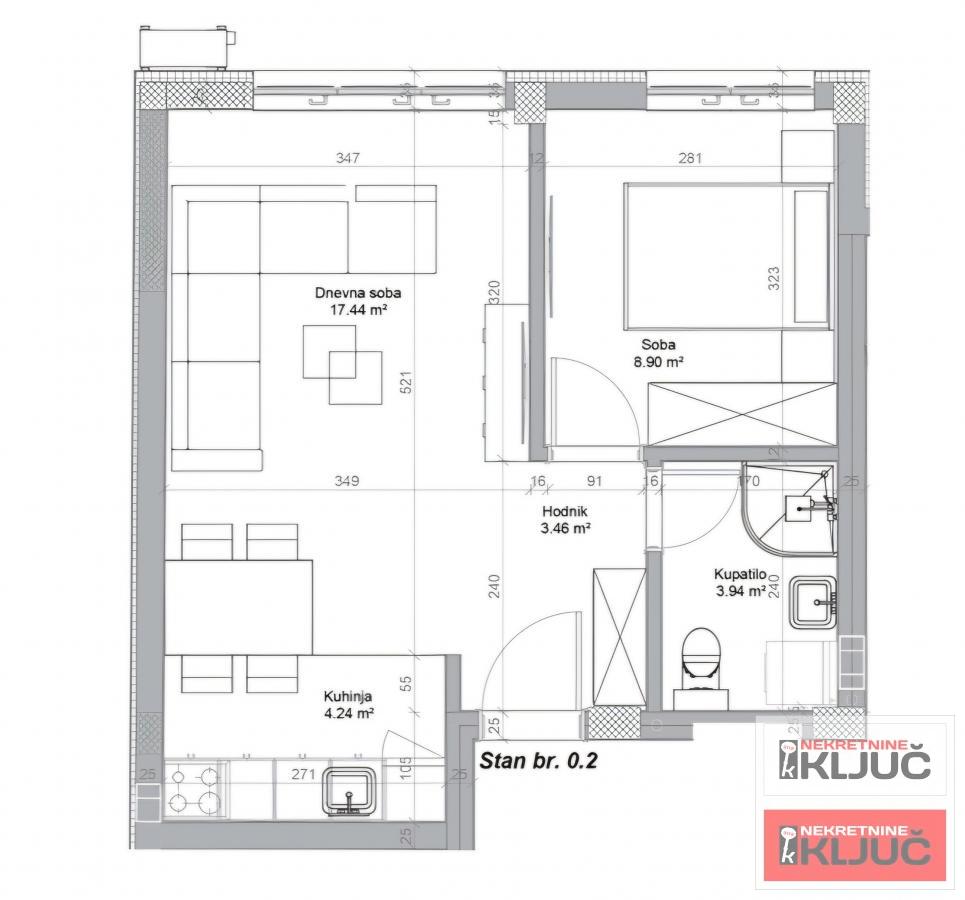NOVO NASELJE, 38m2, Jednoiposoban sa pdv 1