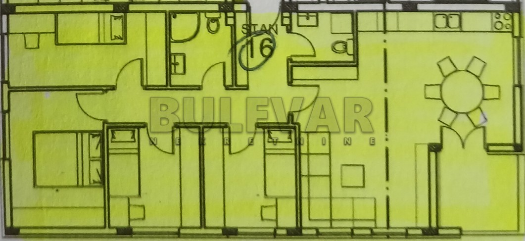 četvorosoban stan, 90.92 m2, Palilula, Zetska ID: p-013613 6