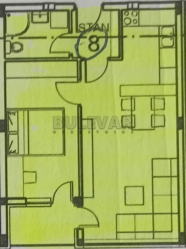 Jednosoban stan, 46.3 m2, Palilula, Zetska ID: p-013612 6