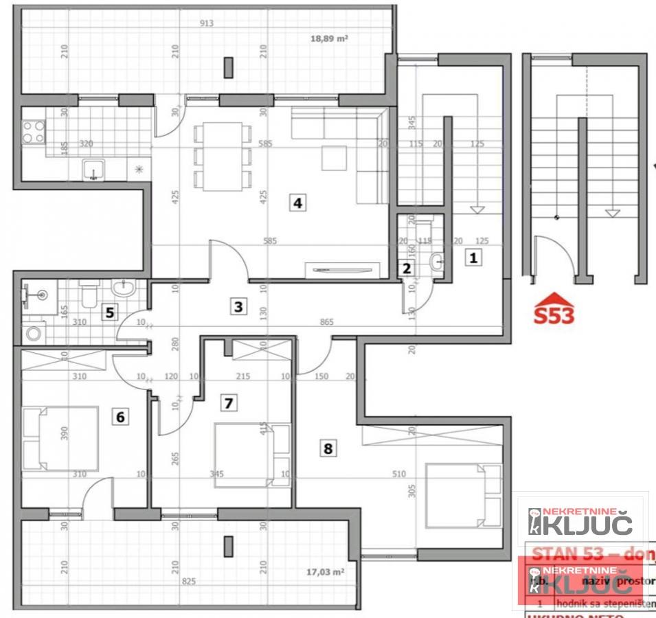 SREMSKA KAMENICA, 105m2, Četvorosoban-Penthouse sa pdv 1