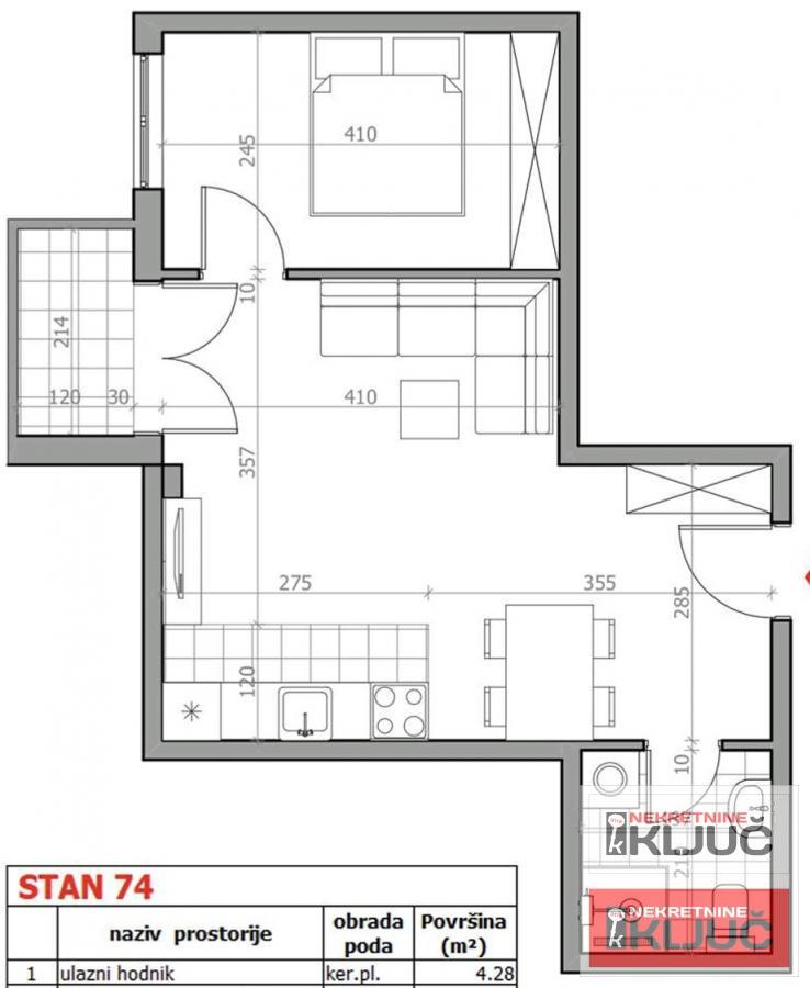 SREMSKA KAMENICA, 43m2, Dvosoban sa pdv 1