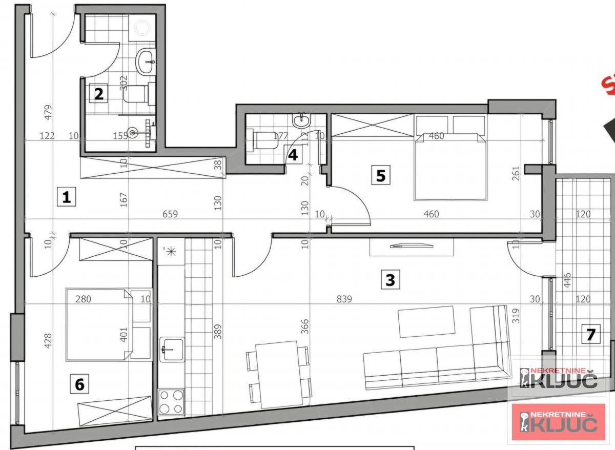 SREMSKA KAMENICA, 80m2, Trosoban sa pdv 1