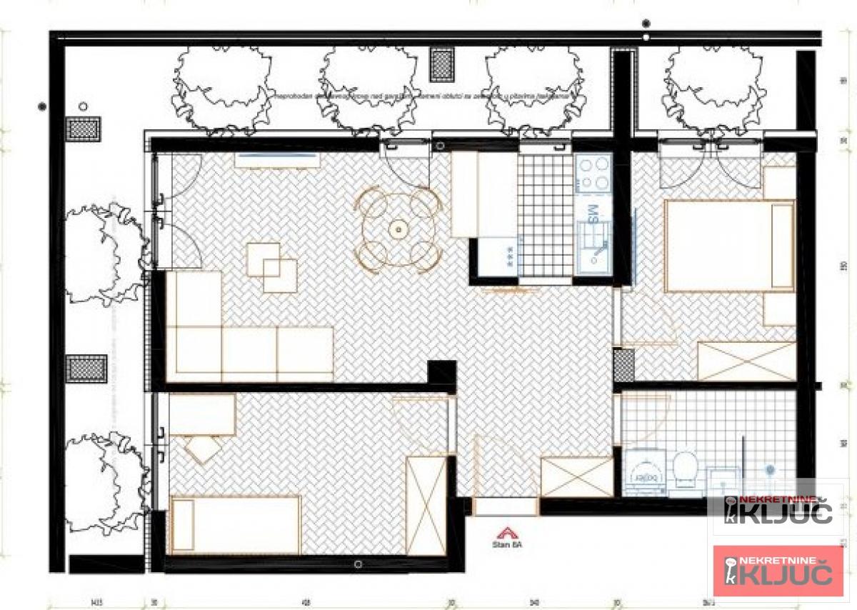 SREMSKA KAMENICA, 51m2, Dvoiposoban sa pdv, Terasa duž stana 2