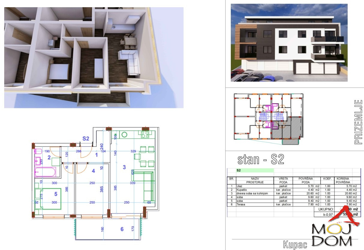 Stan,SREMSKA KAMENICA,SREMSKA KAMENICA,kv: 56, € 158250, ID: 1030181 5