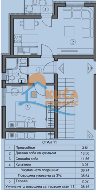 Jednosoban stan, 38.16 m2, Sokobanja ID: p-013762 2