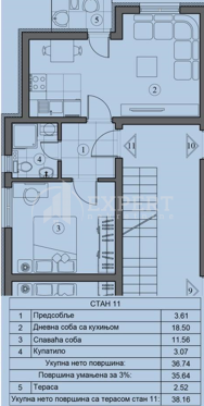 Jednosoban stan, 38.16 m2, Sokobanja ID: p-013762 2