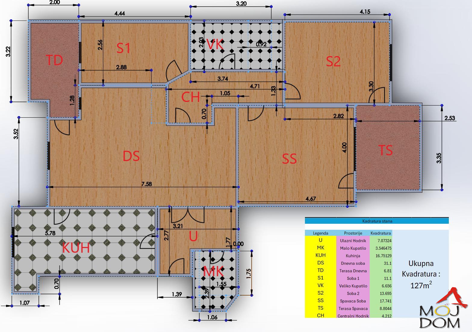 Stan,NOVI SAD,BULEVAR,kv: 125, € 295600, ID: 1030236 19