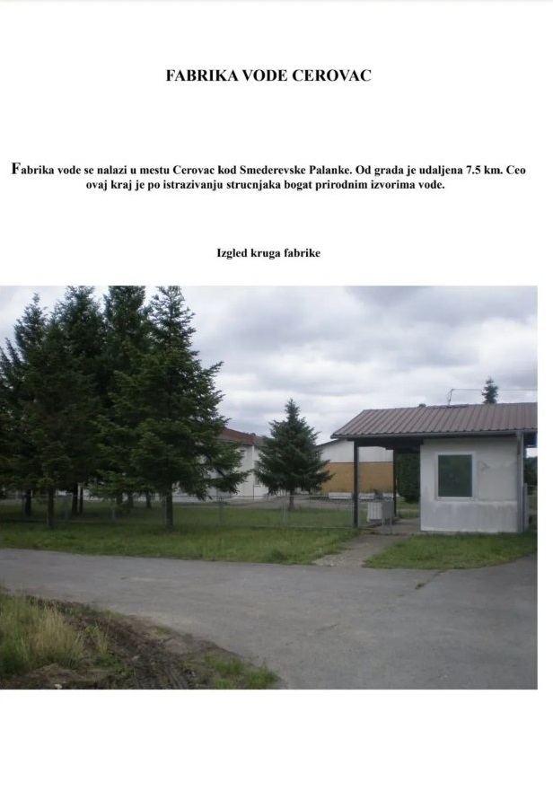Fabrika vode Cerovac Smederevska Palanka 1