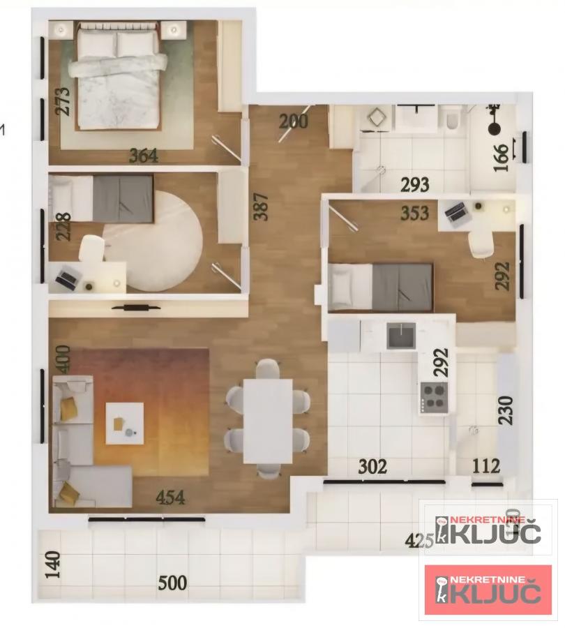 VETERNIK, 77m2, Četvorosoban sa pdv sa parking mestom 1