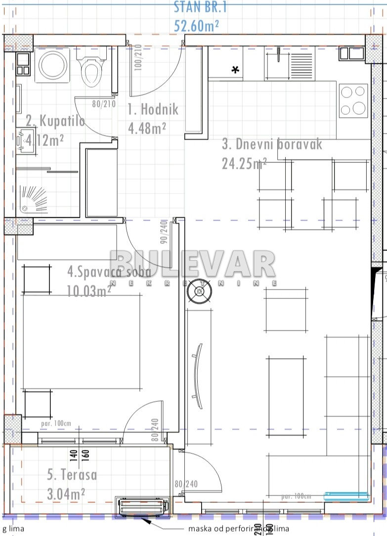 Dvosoban stan, 53 m2, Dubočica, Bulevar Nikole Pašića ID: p-013979 1