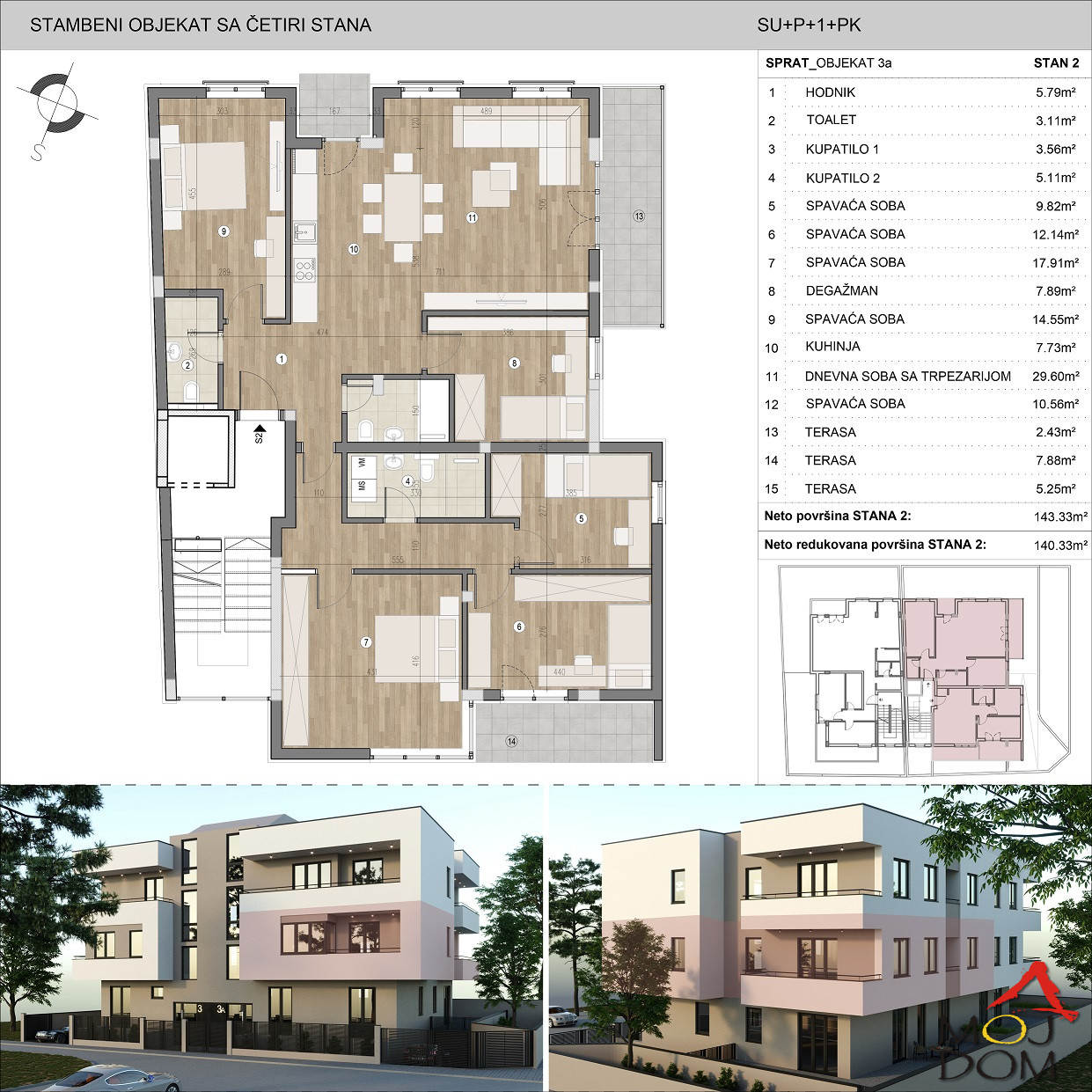 Stan,NOVI SAD,TELEP,kv: 144, € 348600, ID: 1029199 10