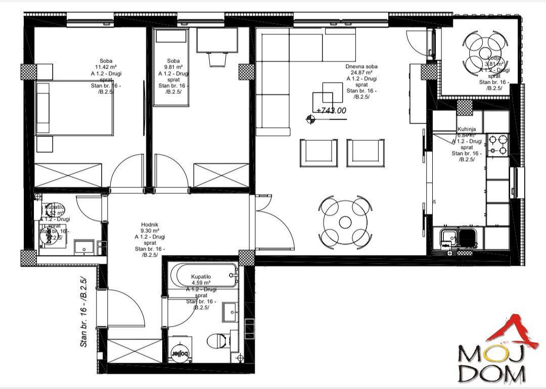 Stan,SREMSKA KAMENICA,INSTITUT,kv: 74, € 198150, ID: 1030386 1