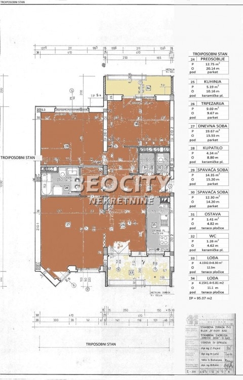 četvorosoban stan, 95 m2, Kej ID: 118841 7