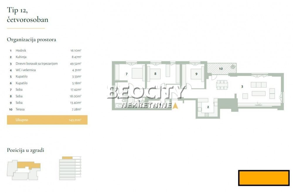četvorosoban stan, 143 m2, Banovo brdo, Požeška ID: 119108 18