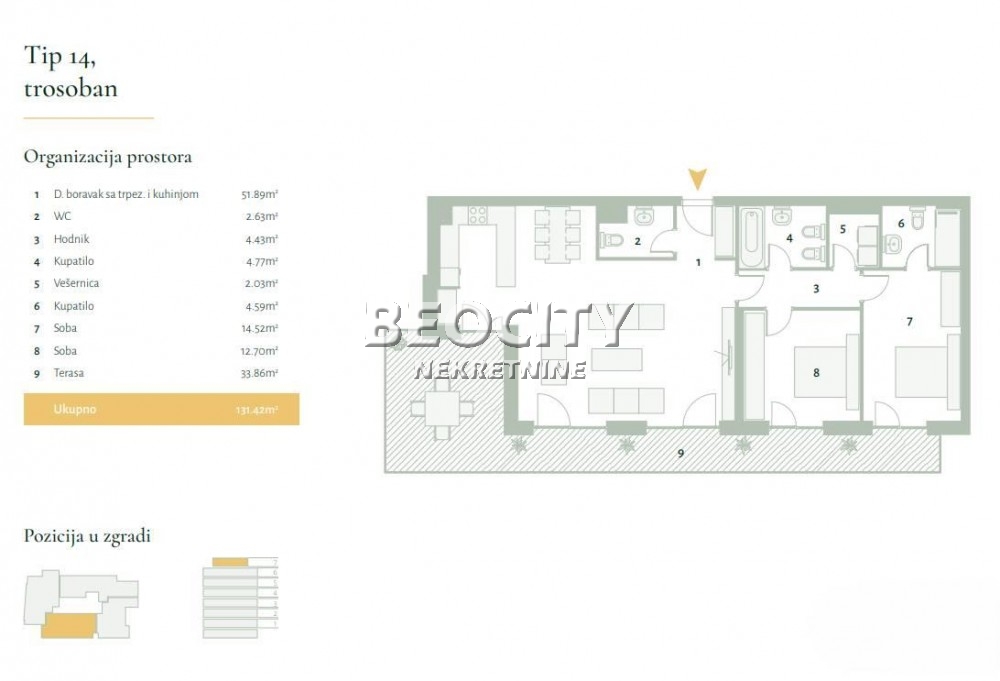 četvorosoban stan, 147 m2, Banovo brdo, Požeška ID: 119109 2